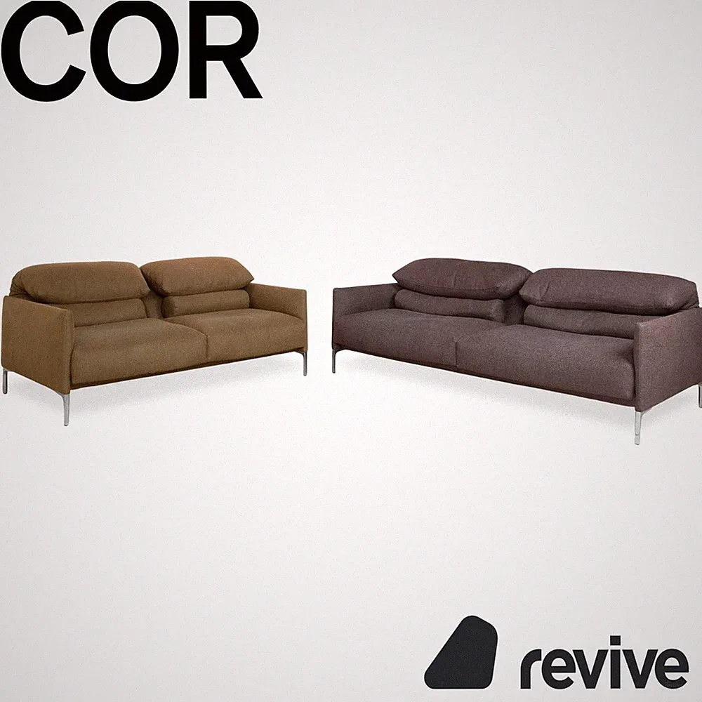 COR Avalanche Fabric Set 2-Seater Loveseat Manuelle Recliner Bronze Brown Red