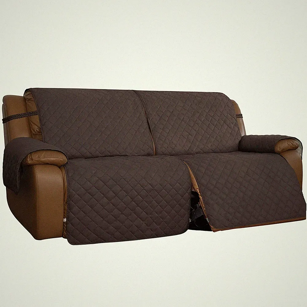 Easy-Going Oversized Loveseat Recliner 2 Seater, Chocolate/Beige