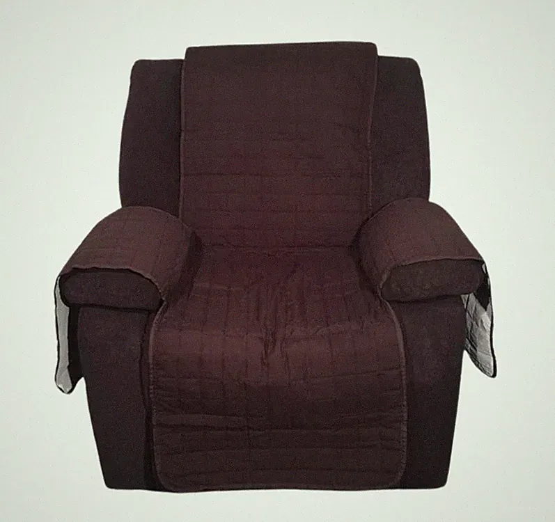 Frog Hair Chair Cover for Recliners Large Brown Oversize Microfiber fits Lazyboy