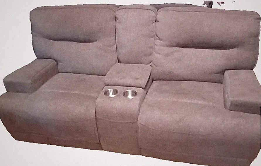 Gray Fabric Loveseat/Reclines into bed + Sofa with Cup Holder's for Living Room.