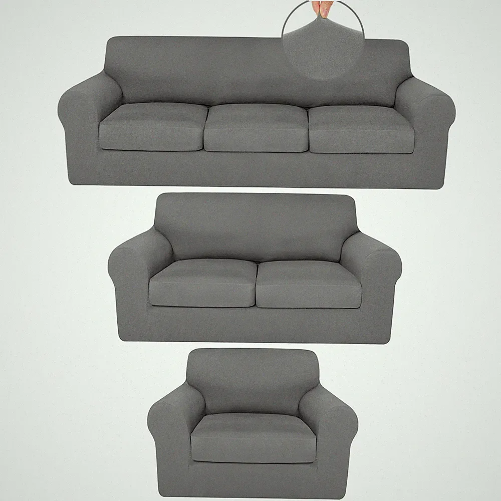 Sofa Covers for 3 Cushion Couch Stretch Sofa and Loveseat Covers Set 2 Cushio...