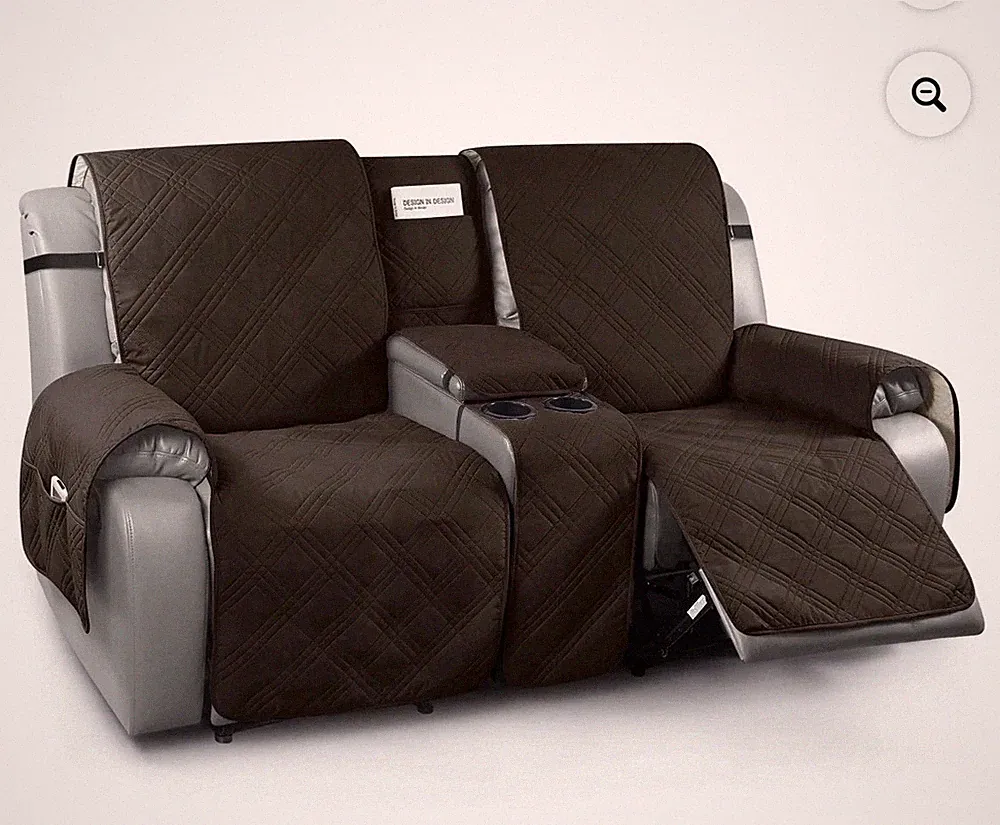 TAOCOCO Loveseat Recliner Cover with Center Console, Reversible Recliner Slipcov