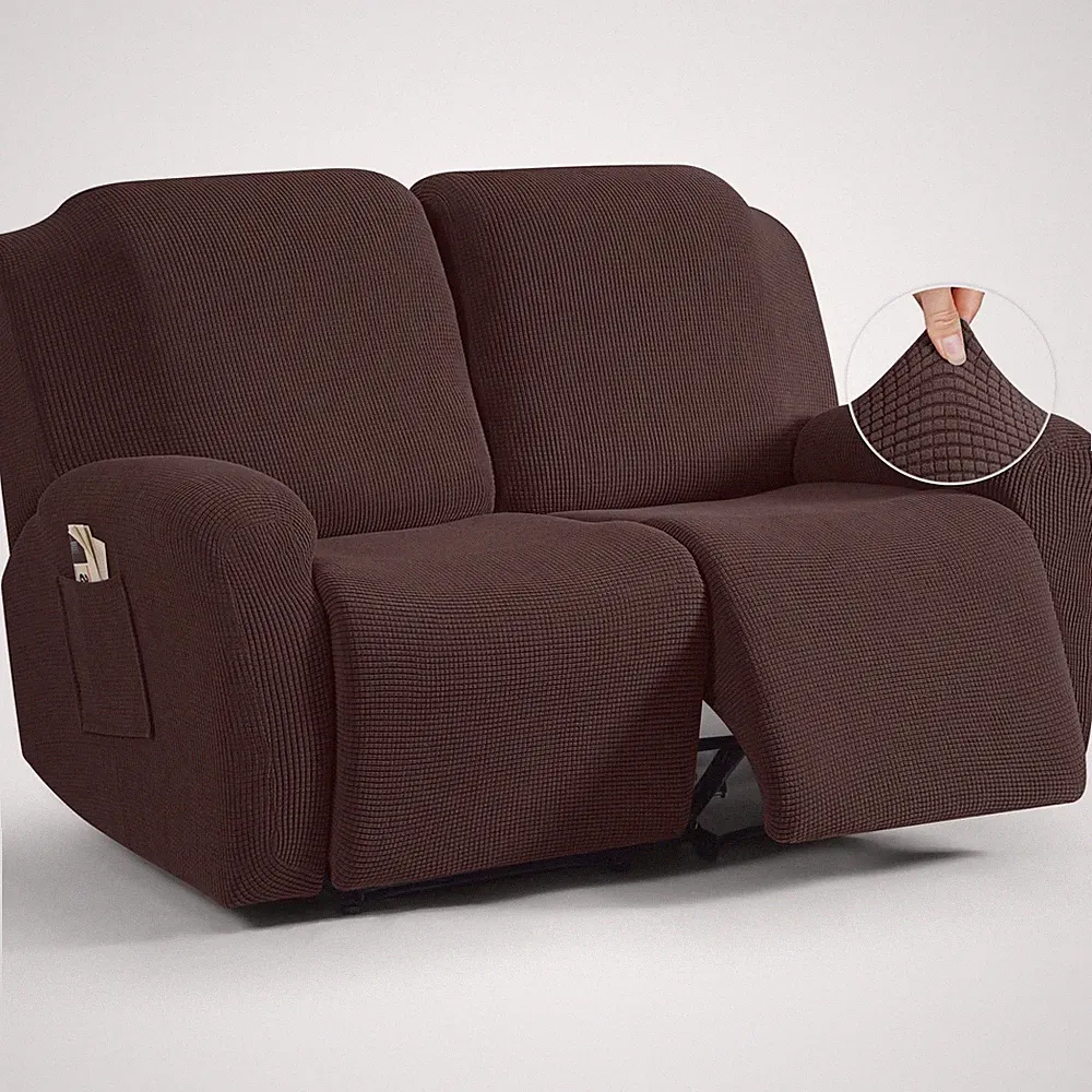 Taococo Recliner Loveseat Slipcover, 6 Pieces Dual Recliner Sofa Cover