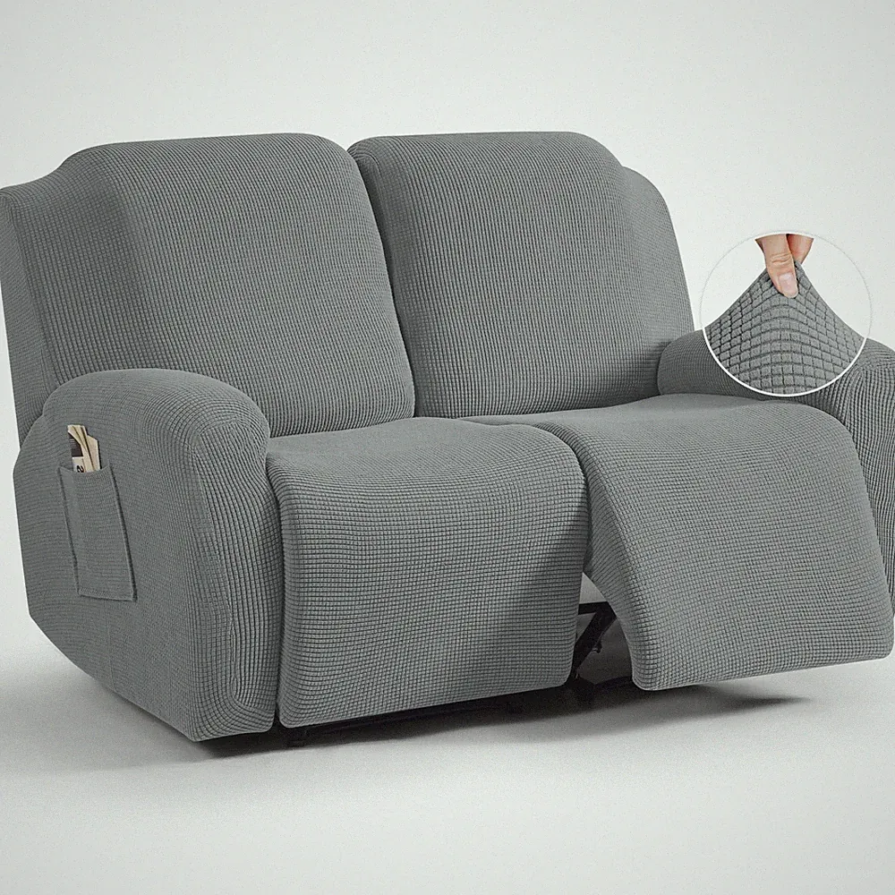TAOCOCO Recliner Loveseat Slipcover, 6 Pieces Dual Recliner Sofa Covers for 2