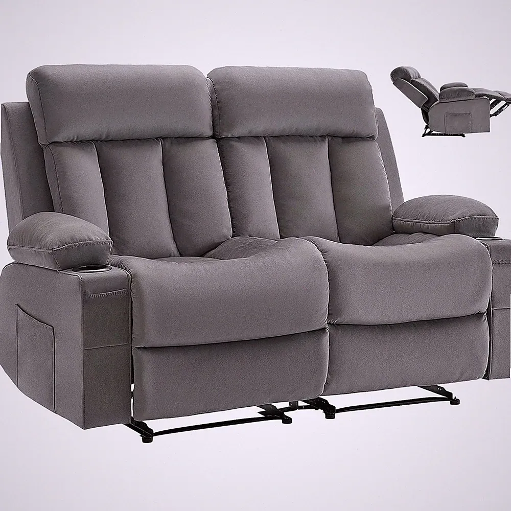 Uimoso Loveseat Recliner Sofa Power Reclining Velvet Couch Heating & Massage
